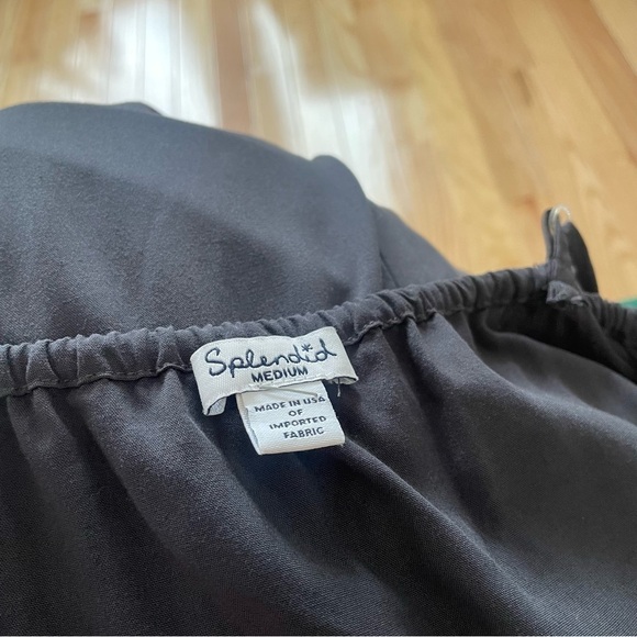 Splendid Gray Rayon V-Neck Zipper Ankle Waist Tie Sleeveless Jumpsuit EUC Size M - Picture 5 of 8